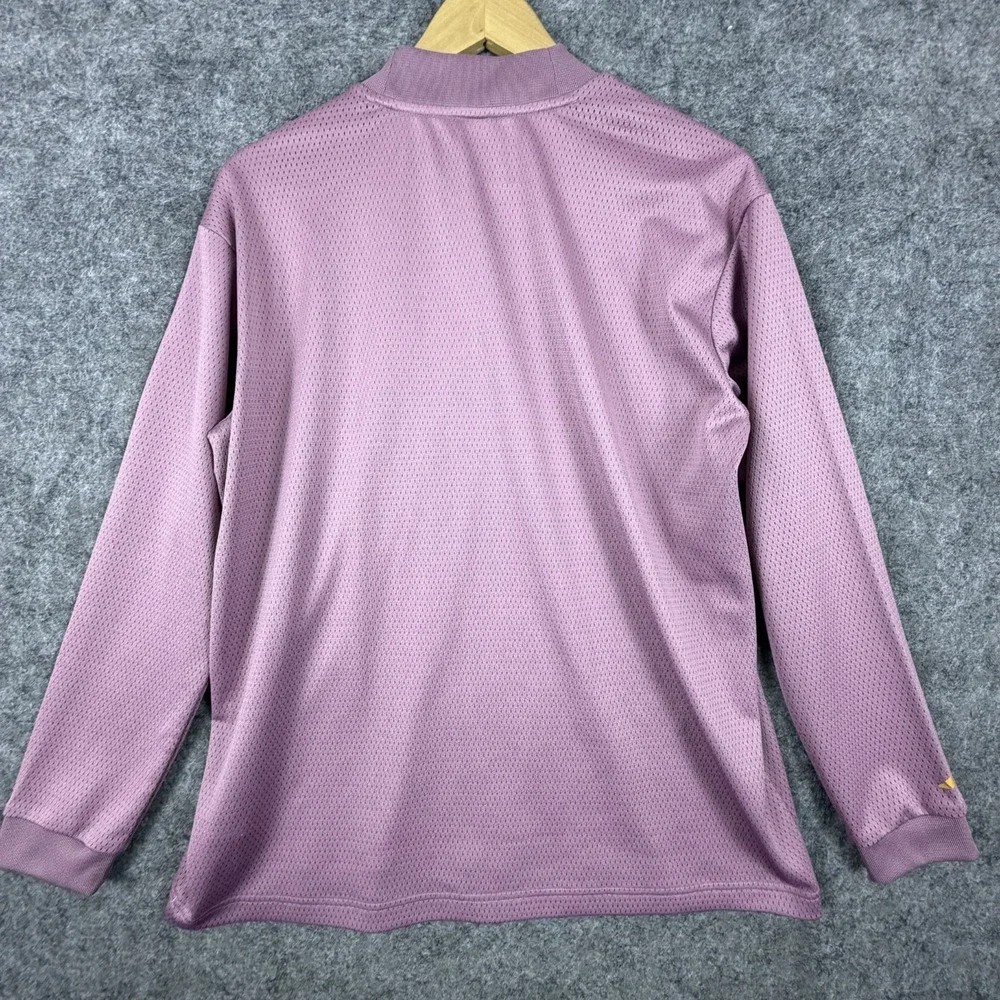Adidas Basketball Shirt Small Purple Mesh Performance Long Sleeve Mock Neck